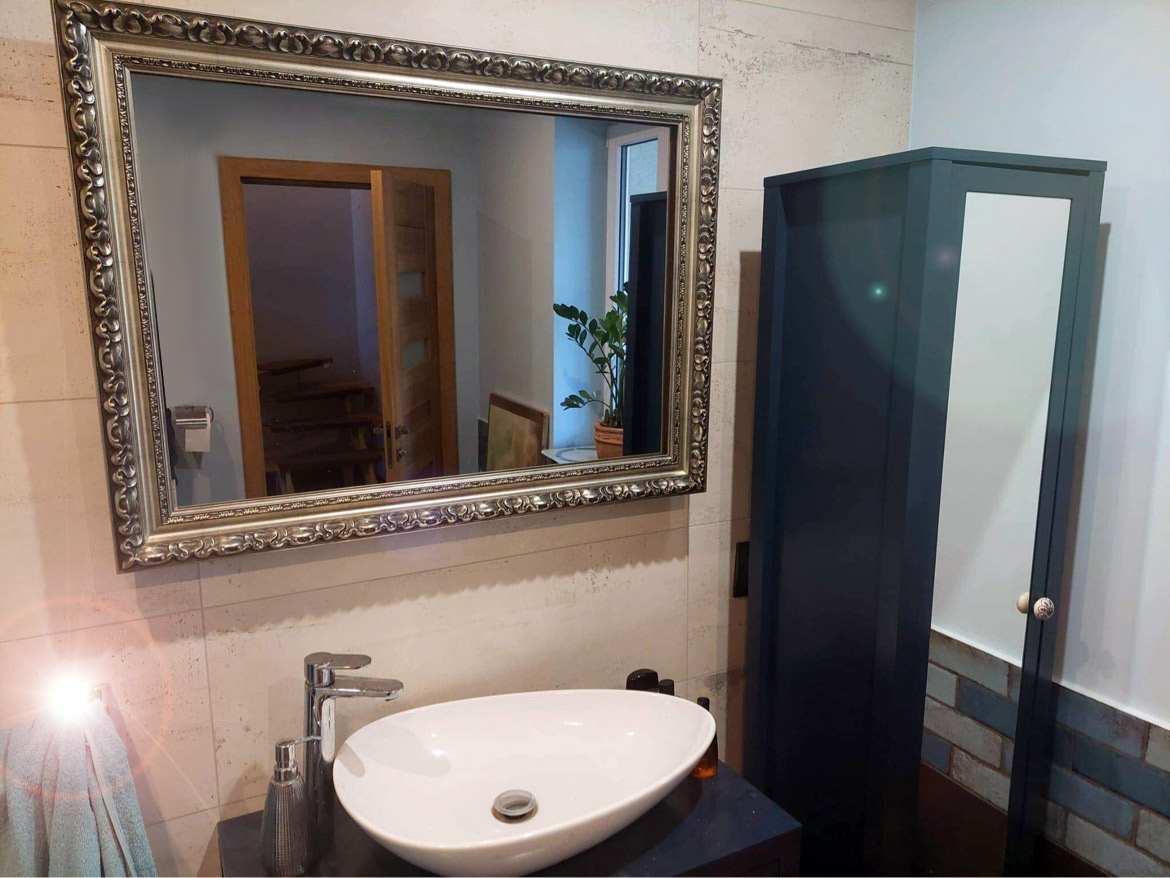Lustro infrared heater in bathroom